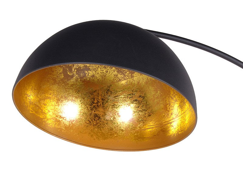 Black and Copper Curved Floor Lamp